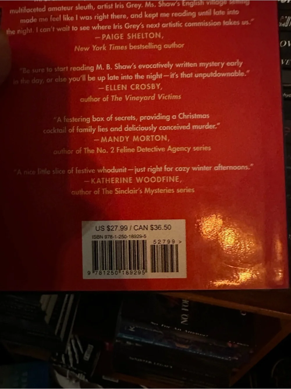 Murder at the Mill by M.B. Shaw - Red & Teal Hardcover